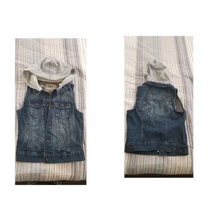 Denim Vest- hoodie